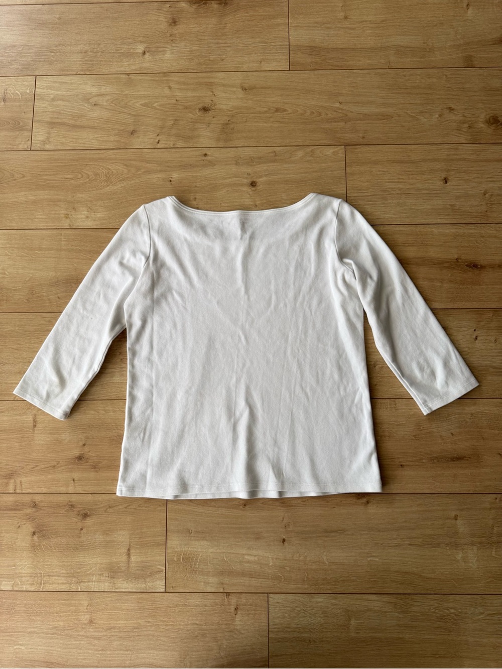 Eileen Fisher Boat Neck Three-Quarter Sleeve Top - Picture 2 of 6